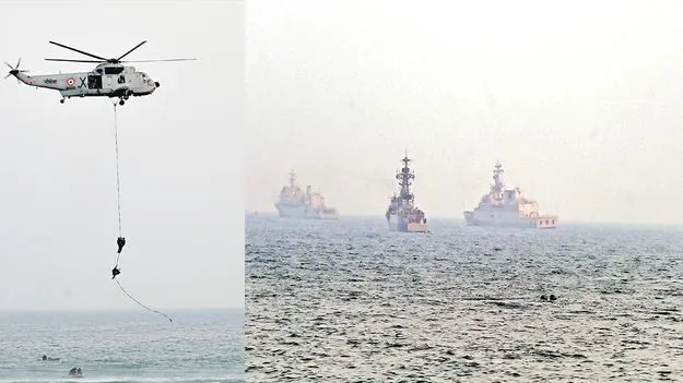 సాగరతీరంలో యుద్ధ విన్యాసాలు