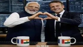 మోదీతో ఏఐ ఫోటోను షేర్ చేసిన మెక్రాన్