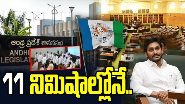 ఏపీ అసెంబ్లీలో వైసీపీ వాకౌట్.. 11 నిమిషాల్లోనే మాజీ సీఎం జగన్ బయటకు..