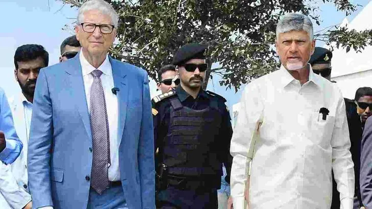 ఉండవల్లిలో వ్యవసాయక్షేత్రాన్ని సందర్శించిన బిల్‌గేట్స్ 