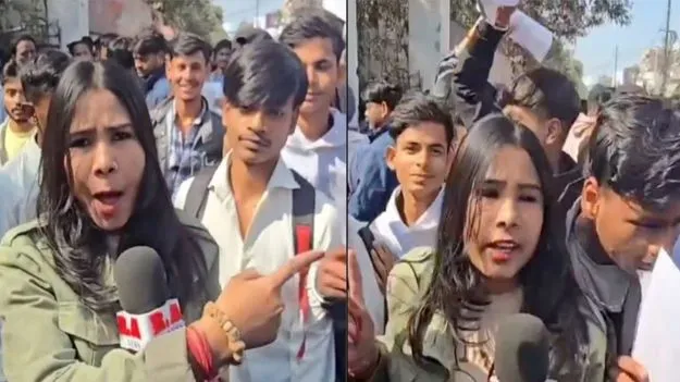 మహిళా రిపోర్టర్‌కు టీనేజర్ల వేధింపులు! వీడియో వైరల్