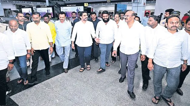 మంత్రి లోకేశ్‌కు ఘన స్వాగతం