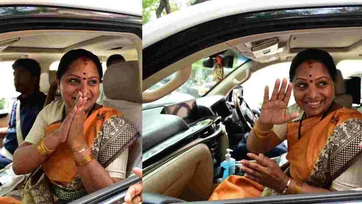 మాజీ ఎంపీ కవిత ఇంటి దగ్గర సంబరాలు