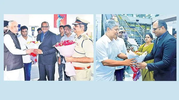 నగరానికి చేరుకున్న గవర్నర్‌, హైకోర్టు చీఫ్‌ జస్టిస్‌