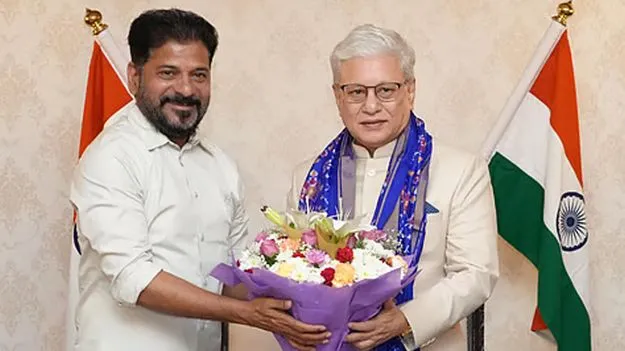 బదిలీపై వెళ్తున్న జిష్ణుదేవ్ వర్మతో సీఎం రేవంత్ భేటీ..