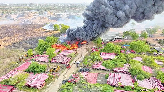 అమరావతిలో భారీ అగ్ని ప్రమాదం