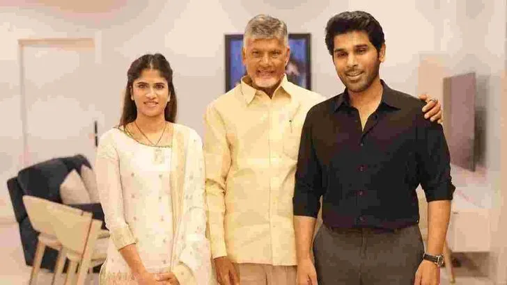 అల్లు శిరీష్, నయనిక దంపతులను ఆశీర్వదించిన సీఎం చంద్రబాబు