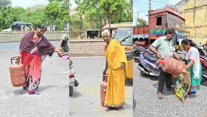 గ్యాస్ సిలిండర్ కోసం తప్పని తిప్పలు