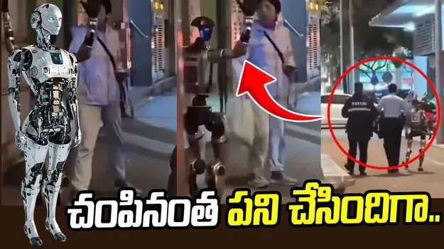 దారి మధ్యలో మహిళ.. వెనుకే నిలబడ్డ రోబో.. చివరకు.. 