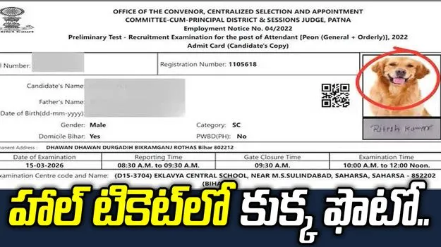 హాల్ టికెట్లో కుక్క ఫొటో.. ఓ నిరుద్యోగ అభ్యర్థికి వింత అనుభవం.!