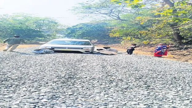 గోతులమయమైన పాలగెడ్డ రహదారి 