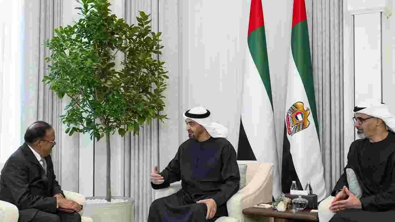 పశ్చిమాసియాలో శాంతిపై యూఏఈ అధ్యక్షుడితో అజిత్‌ డోభాల్‌ చర్చ