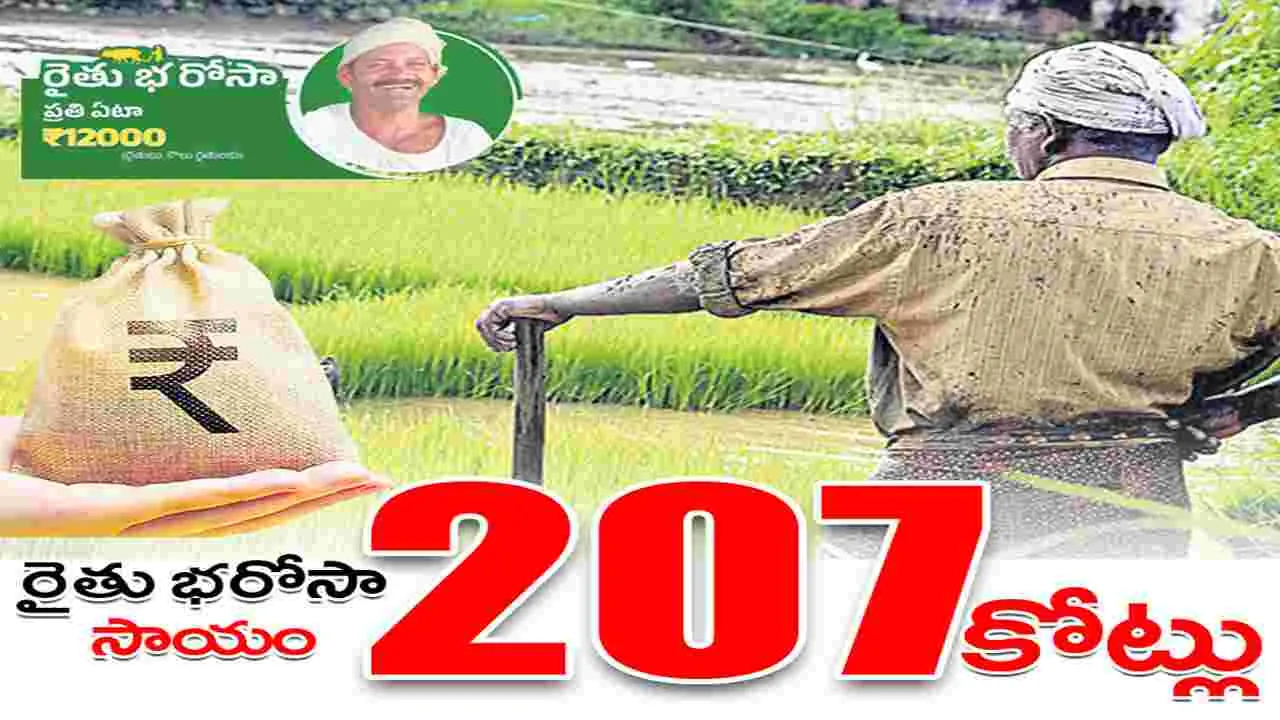 రైతు భరోసా సాయం రూ.207 కోట్లు