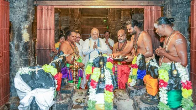 అరుణాచలేశ్వరాలయంలో అమిత్‌ షా పూజలు