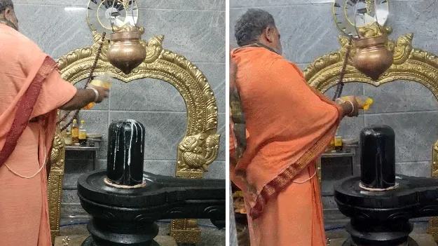అభిషేక సమయంలో తైలం.. పోస్తే పాలలా..!