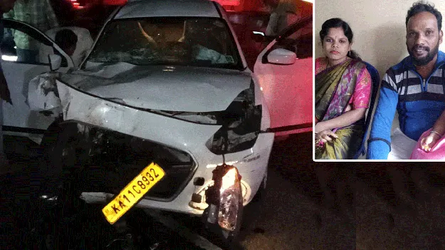  అదుపు తప్పి లారీని ఢీకొన్న కారు 