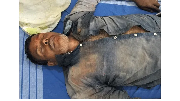 వరికోత యంత్రానికి కరెంటు తీగ తగిలి..!
