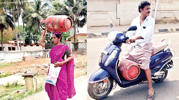 Gas problems: 25 కిలోమీటర్లు వెళ్లి..గ్యాస్‌ సిలిండర్లు తెచ్చుకుని