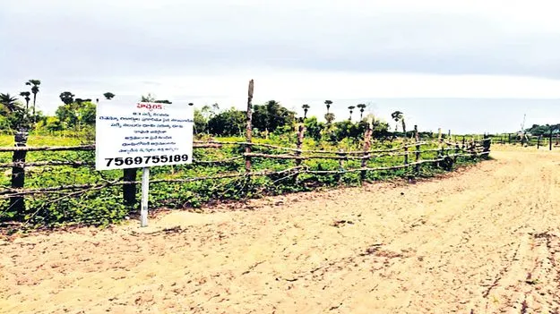 పూడిమడకలో భారీ భూ కబ్జా