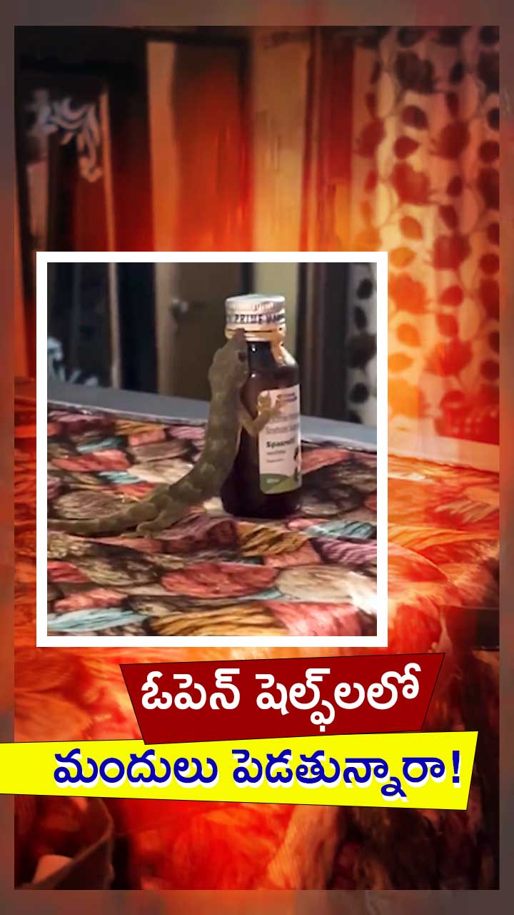 సిరప్ బాటిల్‌ను బల్లి నాకుతున్న వీడియో వైరల్!