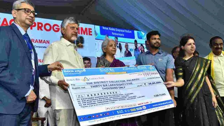 నరసరావుపేటలో రుణ వితరణ కార్యక్రమం.. పాల్గొన్న కేంద్రమంత్రి నిర్మలా సీతారామన్‌, సీఎం చంద్రబాబు