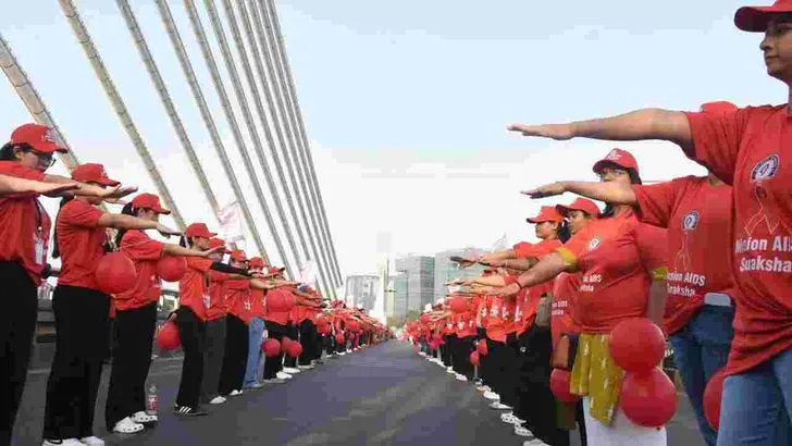 హైదరాబాద్‌లో హెచ్‌ఐవీ అవగాహన మానవహారం