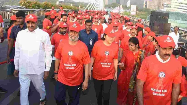 హైదరాబాద్‌లో హెచ్‌ఐవీ అవగాహన మానవహారం