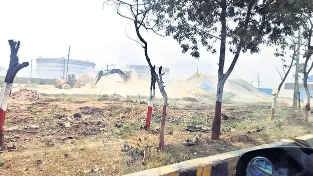 పేరుకుపోయిన జిప్సం నిల్వలు 