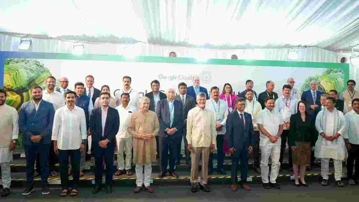 గూగుల్ ఏఐ డేటా హబ్‌‌కు శంకుస్థాపన చేసిన సీఎం చంద్రబాబు