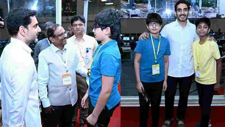 విక్రమ్-1 రాకెట్ ప్రయోగాన్ని వీక్షించిన మంత్రి లోకేశ్, దేవాంశ్‌