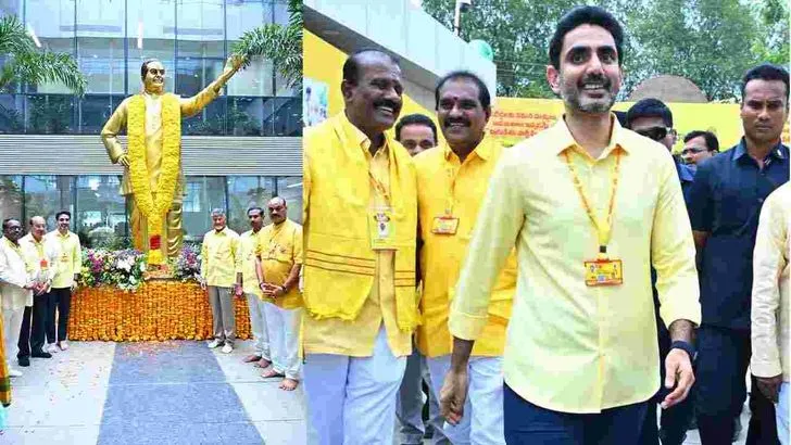 మహానాడులో ఘనంగా ఎన్టీఆర్ జయంతి వేడుకలు..  నివాళులు అర్పించిన చంద్రబాబు