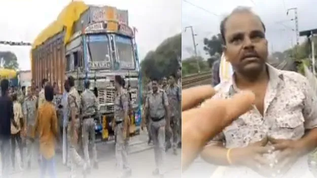 రైలు పట్టాలపై ఆగిన లారీ.. ఇంతలో గ్రీన్ సిగ్నల్.. చివరకు..