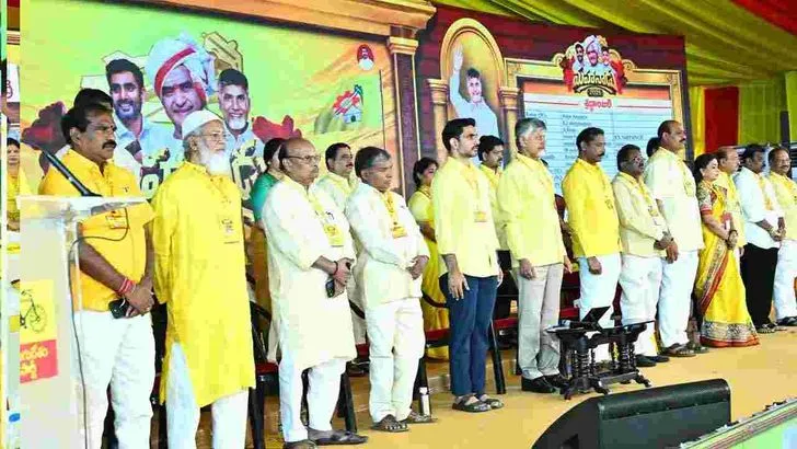 ఘనంగా మహానాడు వేడుకలు.. టీడీపీ జెండాను ఆవిష్కరించిన సీఎం చంద్రబాబు