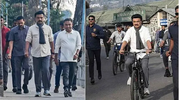 కొడైకెనాల్‌లో సైక్లింగ్‌తో సందడి చేసిన సీఎం స్టాలిన్