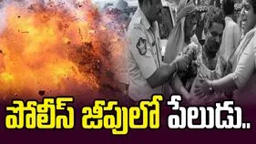 పోలీస్ వాహనంలో పేలుడు.. నలుగురికి గాయాలు