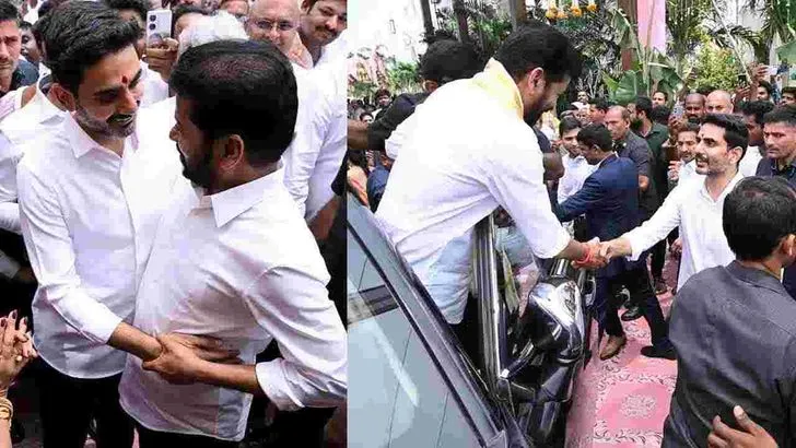 ధూళిపాళ్ల నరేంద్ర చిన్న కుమార్తె వివాహానికి హాజరైన సీఎం రేవంత్, మంత్రి లోకేశ్ 