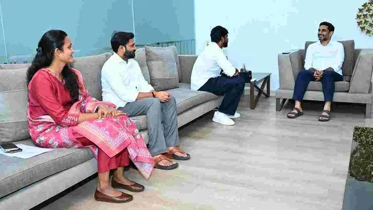 సాత్విక్ సాయిరాజ్‌ను అభినందించిన మంత్రి లోకేష్‌