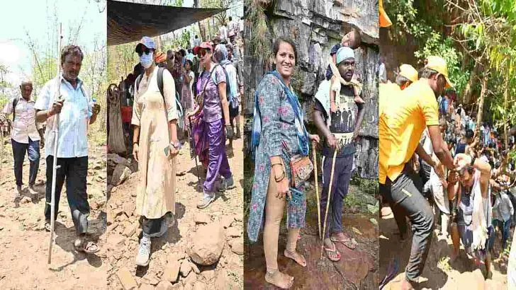 సలేశ్వరానికి పోటెత్తిన భక్తులు