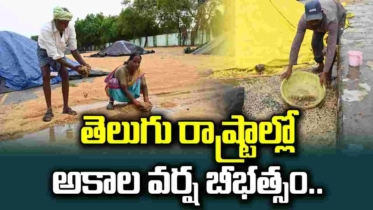 తెలుగు రాష్ట్రాల్లో వర్ష బీభత్సం.. రైతులకు భారీ నష్టం