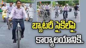పొదుపు చర్యలు.. బ్యాటరీ సైకిల్‌పై కలెక్టర్ లక్ష్మీశా