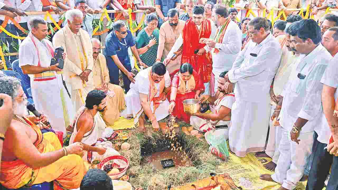ప్రశాంతంగా రామాలయ నిర్మాణానికి శంకుస్థాపన