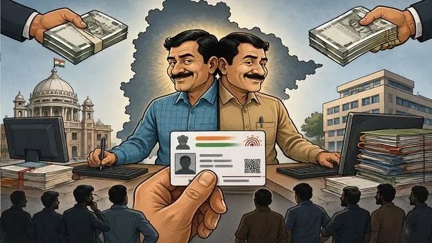ఒకే ఆధార్‌ రెండు పేర్లు.. రెండు జీతాలు!
