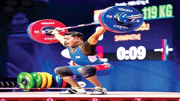 Guru Naidu's strength in weightlifting వెయిట్‌ లిఫ్టింగ్‌లో గురునాయుడు సత్తా