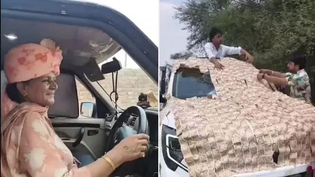 తల్లికి అదిరిపోయే గిఫ్ట్.. కారును కరెన్సీ నోట్లతో ఎలా అలంకరించాడో చూడండి..