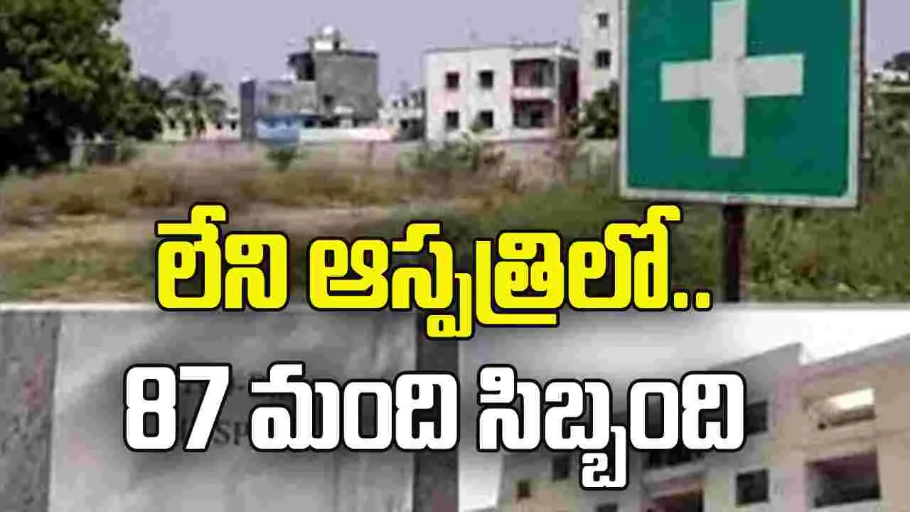 లేని ఆస్పత్రిలో.. 87 మంది సిబ్బంది