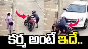 మహిళ బ్యాగు లాక్కున్న దొంగ.. కారు డ్రైవర్ ఏం చేశాడో చూస్తే.. 