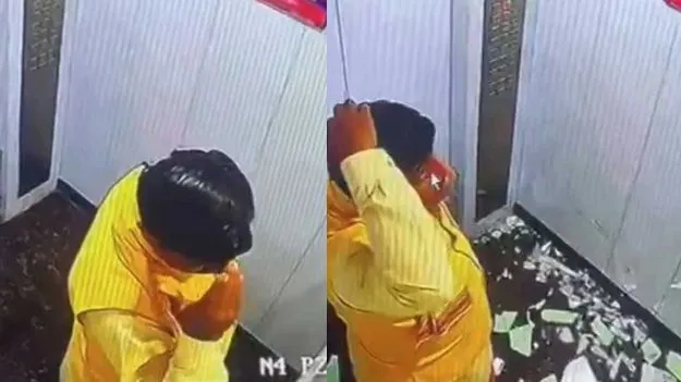 లిఫ్ట్‌లో భయానక సంఘటన.. ఒక్కసారిగా ఊడి తలపై పడ్డ అద్దం..