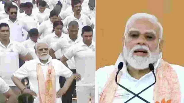 యోగా దినోత్సవంలో పాల్గొన్న ప్రధాని నరేంద్ర మోదీ..