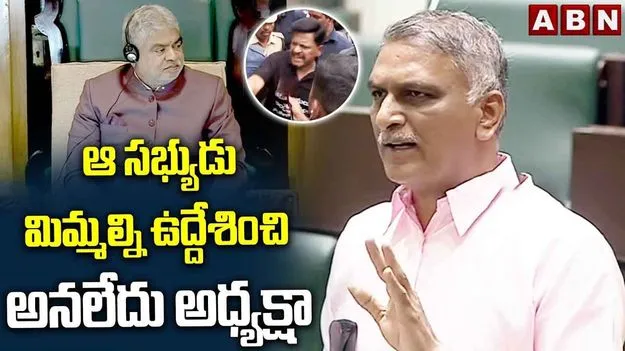 స్పీకర్ గారూ.. మా సభ్యుడు మిమ్మల్ని ఉద్దేశించి అనలేదు: హరీశ్ రావు
