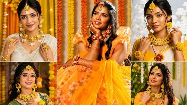 ‘హల్దీ’కి పూల ఆభరణాలు...
